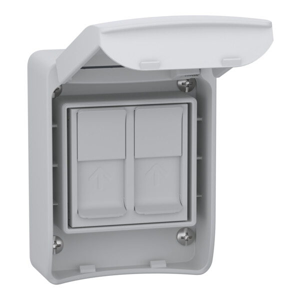 Mureva socle ip65 (volet fermé) pour 2 prises rj45 s-one - Schneider Electric - 81143F