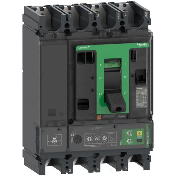 Compact nsx630h - disjoncteur vigi - micrologic 4.3 570a - 4p4d - 70ka - fixe - Schneider Electric - C63H44V570