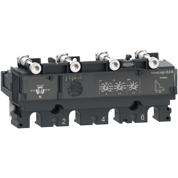 Compact nsx - déclencheur micrologic 2.2g 100a - 4p4d pour nsx100-250 - Schneider Electric - C1042G100