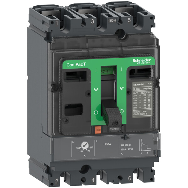 Compact nsx100f - disjoncteur - tm-d 80a - 3p3d - 36ka - montage fixe - Schneider Electric - C10F3TM080