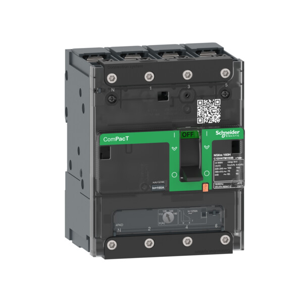 Compact nsxme - disjoncteur - tm-d 160a - 4p4d - 16ka - borne à cosses - Schneider Electric - C12E4TM160B