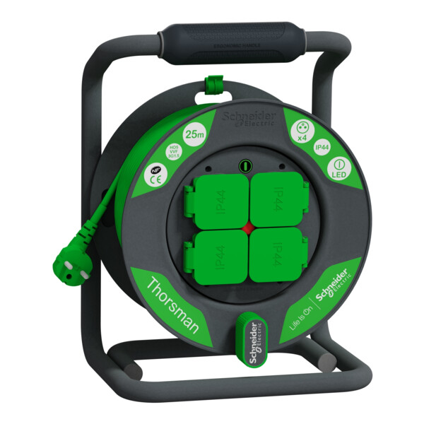 Thorsman - enrouleur bricolage - 25m - ho5vvf - 3g 1,5mm² - ip44 - Schneider Electric - IMT33145