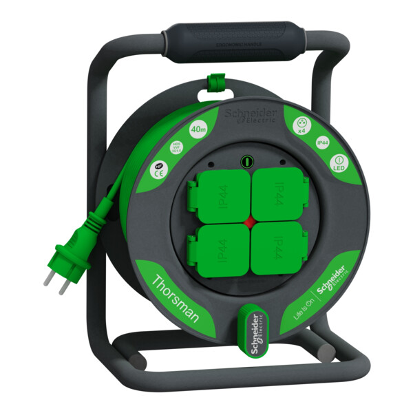Thorsman - enrouleur bricolage - 40m - ho5vvf - 3g 1,5mm² - ip44 - Schneider Electric - IMT33156