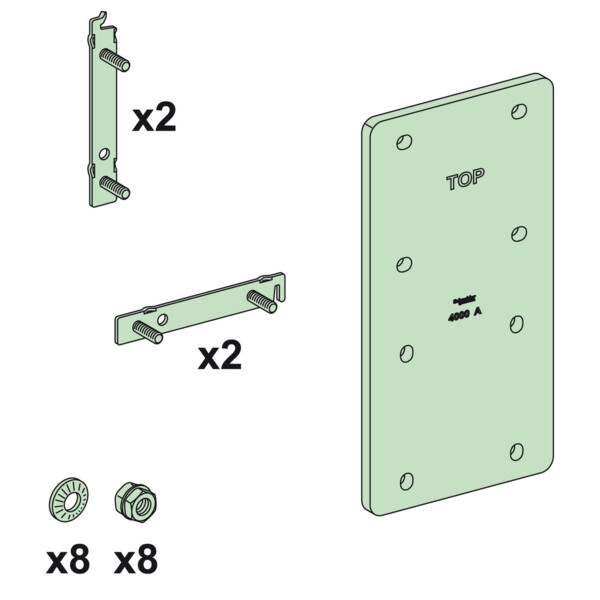 Linergy lgye - liaison plate entre jdb vert/horiz 3200a - avec visserie - Schneider Electric - LVS04607