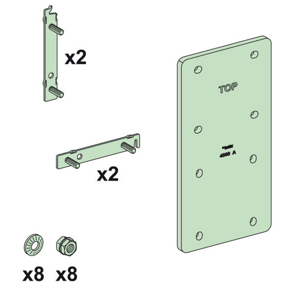 Linergy lgye - liaison plate entre jdb vert/horiz 3200a - avec visserie - Schneider Electric - LVS04607