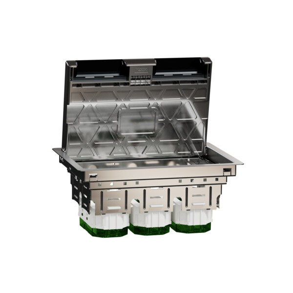 Unica system+ - boîtier de sol l 3x4mod ou 6 postes - métal - ik09 ip20  - Schneider Electric - INS52123
