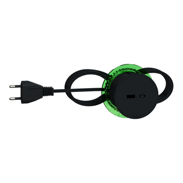 Unica system+ - bloc de prise à encastrer xs - usb a+c - câble 2m - anthracite - Schneider Electric - INS44009
