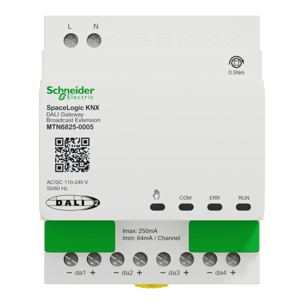 SpaceLogic KNX - DALI Broadcast Extension 4 channels/32 - Schneider Electric - MTN6825-0005