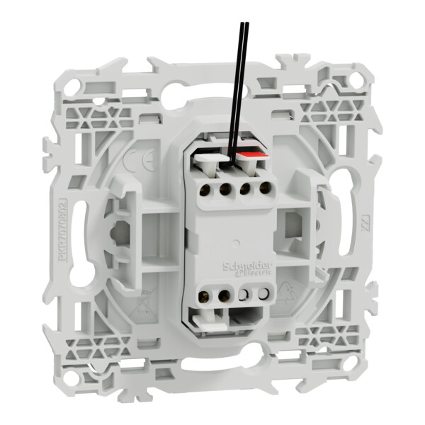 Odace - VV ou poussoir à levier lumineux LED verte 0,15mA - 10AX - blanc craie - Schneider Electric - S920264