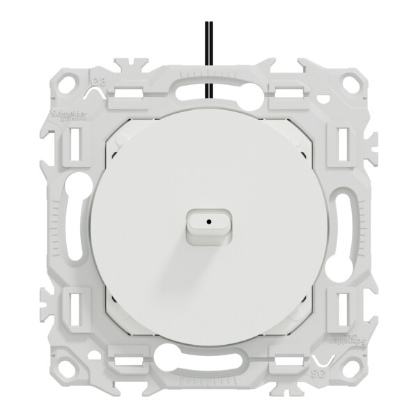 Odace - VV ou poussoir à levier lumineux LED verte 0,15mA - 10AX - blanc craie - Schneider Electric - S920264