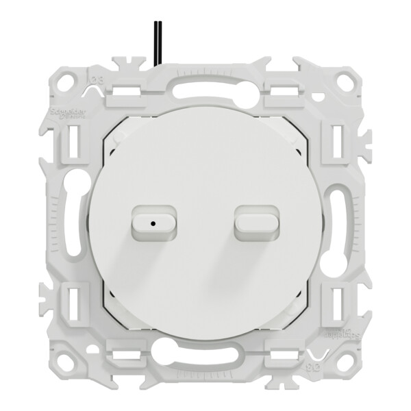 Odace - double VV ou poussoir à levier lumineux LED 0,15mA - 10AX - blanc craie - Schneider Electric - S920274