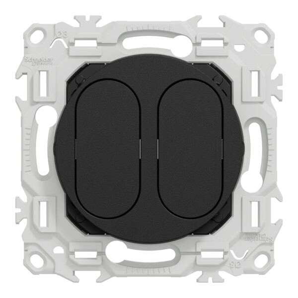 Odace - support modulaire - obturateur - 2 emplacements module VDI - noir onyx - Schneider Electric - S949400