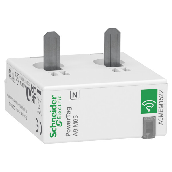 Capteur de Mesure Radio-Fréquence 1P+N 63 A PowerTag Schneider – pour iC60, iID et DT60 - Schneider Electric - A9MEM1522