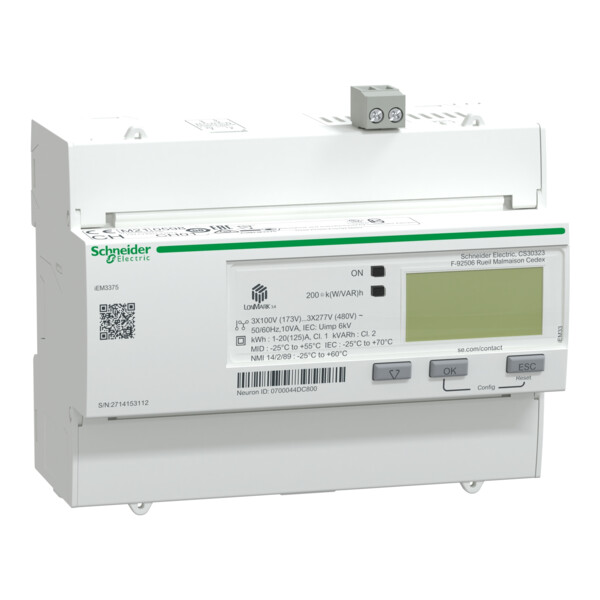 Acti9, iem compteur d'énergie iem3375 125a, lon, multi-tarifs, mid - Schneider Electric - A9MEM3375