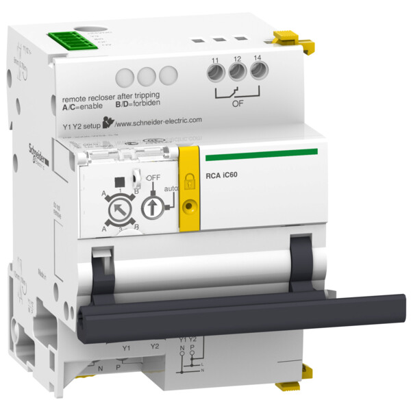 Acti9, RCA télécommande pour disj iC60 1P, 1P+N, 2P avec interface Ti24 230VCA - Schneider Electric - A9C70122
