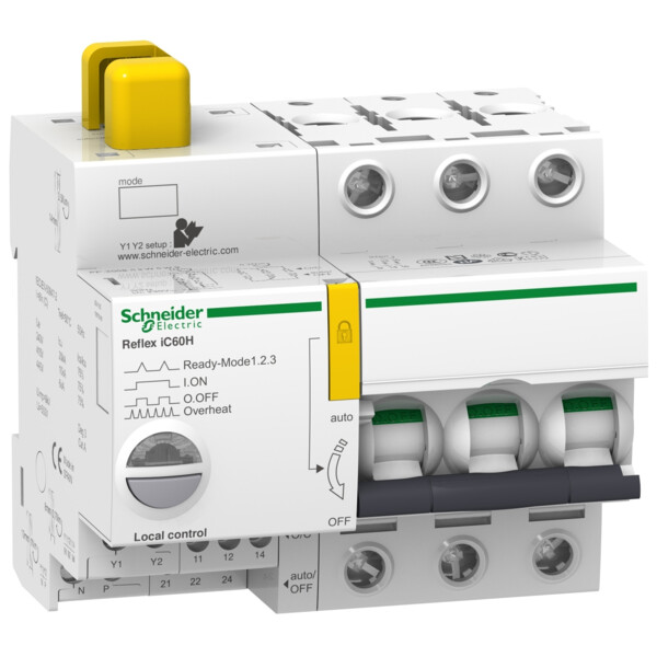 Acti9, Reflex iC60H disjonct. à commande intégrée interface Ti24 25A 3P courbe B - Schneider Electric - A9C64325
