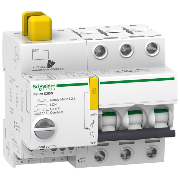 Acti9, Reflex iC60N disjonct. à commande intégrée interface Ti24 25A 3P courbe C - Schneider Electric - A9C62325