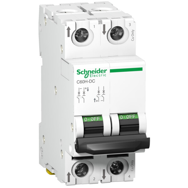 C60H-DC disjoncteur 500Vdc 6A 2P C - Schneider Electric - A9N61526