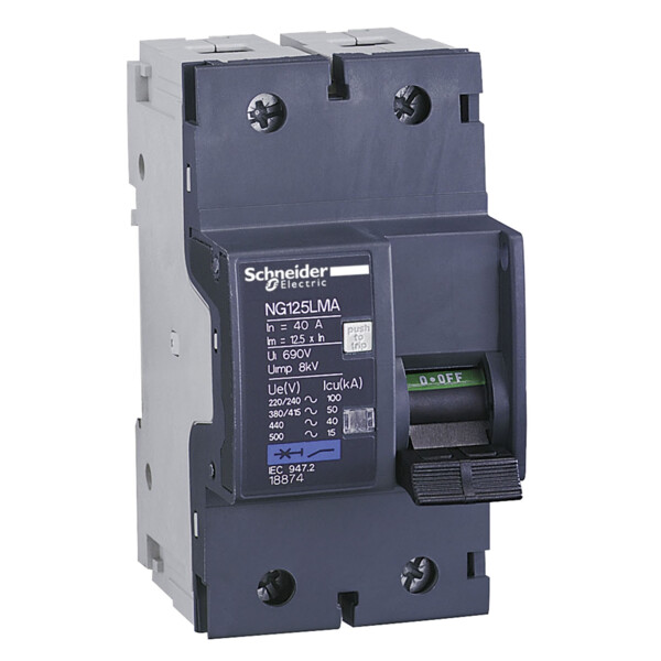 Schneider Electric Disjoncteur Moteur Ng125Lma 16 A 2P 2D Déclencheur Magnétique - Schneider Electric - 18872