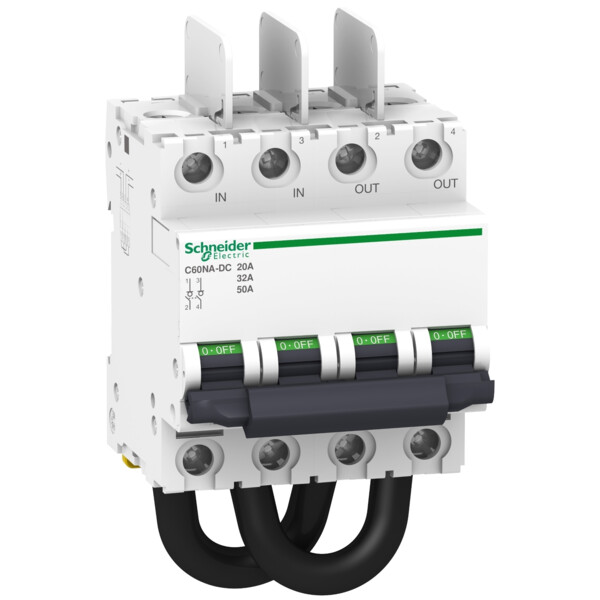 Interrupteur-sectionneur photovoltaïque C60 NA-DC 1000 VDC 20 A 2P - Schneider Electric - A9N61690