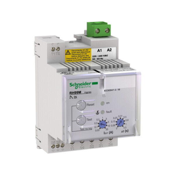 Schneider Electric Vigirex Rh99M 12-24Vac/12-48Vcc Sensibilité 0,03-30A Réarmement Automatique - Schneider Electric - 56190