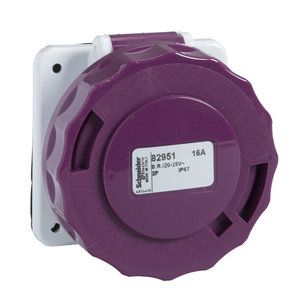 SOCLE PRISE ENC. DROIT 16A 2P   20/25V IP67 50-60HZ - Schneider Electric - 82951