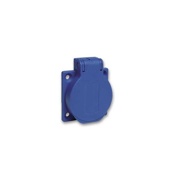 SOCLE PRISE SCHUKO ENC 50X50 FIX POST BLUE  IP54 220V 2PT - Schneider Electric - PKS51B