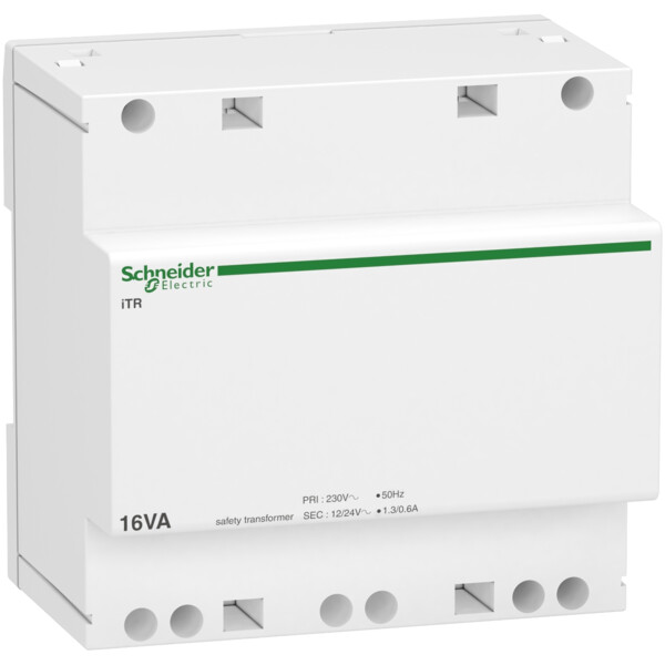 Transformateur de sécurité 16VA 230VCA vers 12-24VCA - Schneider Electric - A9A15218