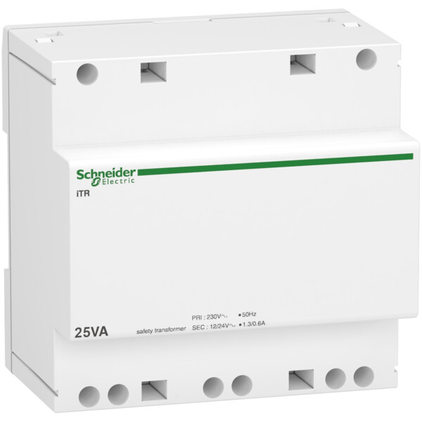 Transformateur de sécurité 25VA 230VCA vers 12-24VCA - Schneider Electric - A9A15219