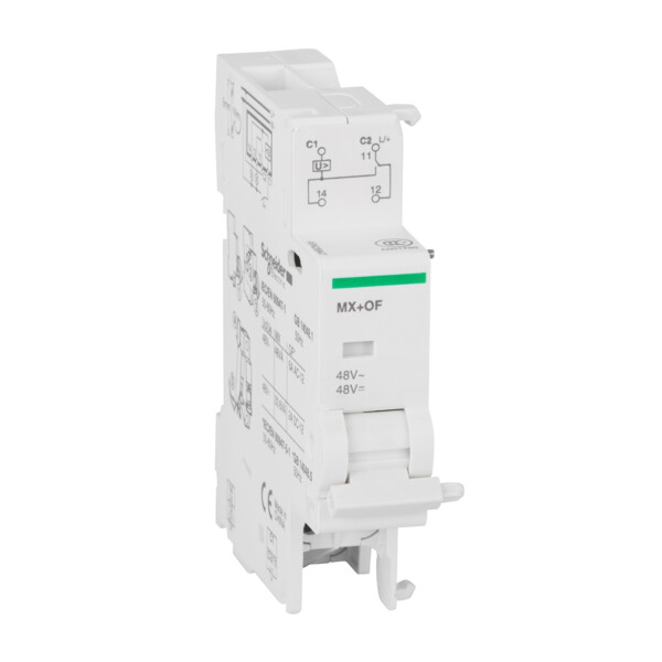 Déclencheur à émission de tension MX + OF 48VCA-CC 3A 415VCA - 6A 240VCA - Schneider Electric - A9N26947