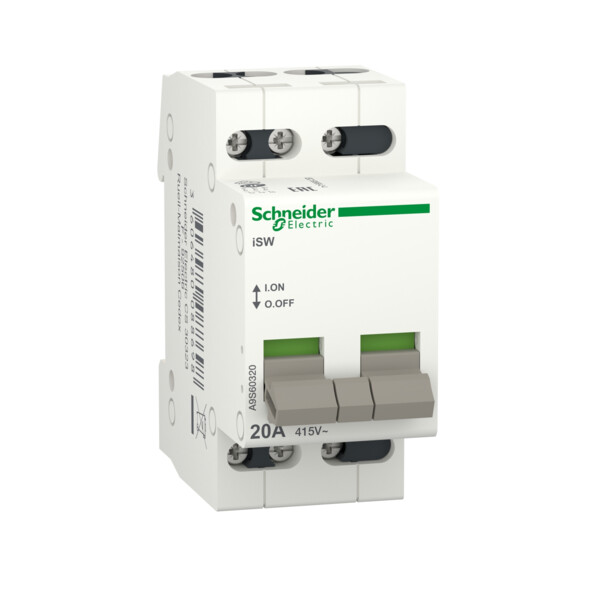 Acti9, iSW interrupteur de commande 3P 20A 415VCA - Schneider Electric - A9S60320