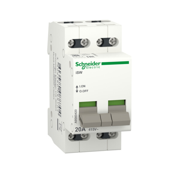 Acti9, iSW interrupteur de commande 4P 20A 415VCA - Schneider Electric - A9S60420