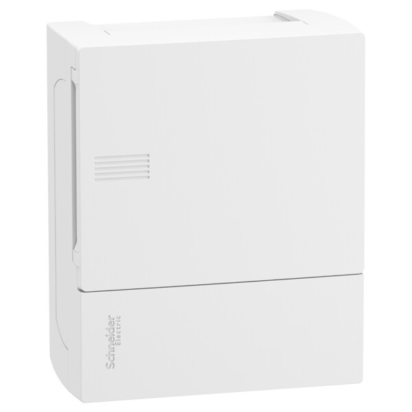 Mini Pragma - mini coffret en saillie - 1x6 mod. - portillon opaque blanc - bornier de Terre - Schneider Electric - MIP11106