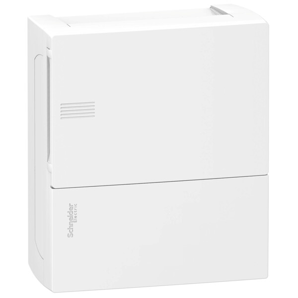 Mini Pragma - mini coffret en saillie - 1x8 mod. - portillon opaque blanc - bornier de Terre - Schneider Electric - MIP11108