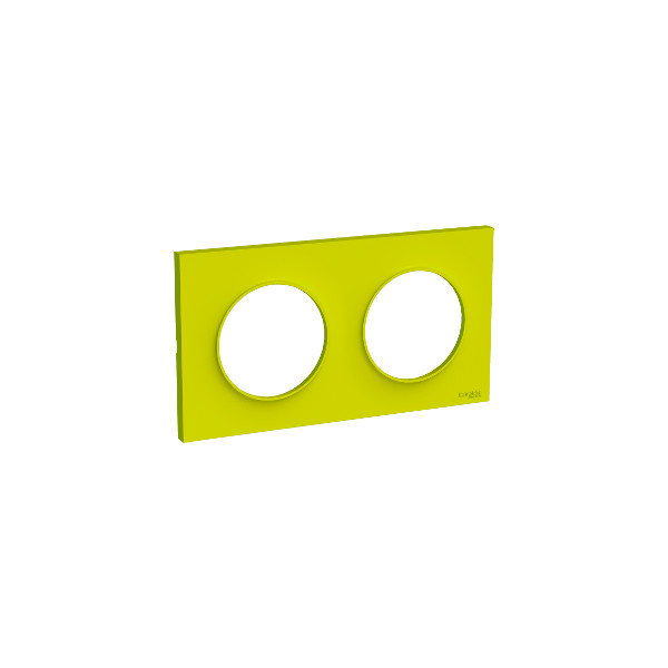 Plaque verte chartreuse Schneider Odace Styl 2 postes entraxe 71mm horizontal ou vertical - Schneider Electric - S520704H