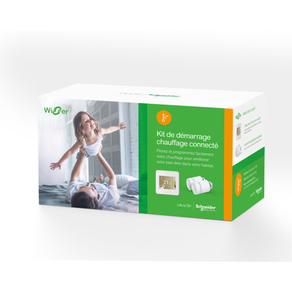 Chauffage connecté Schneider Wiser Home Touch Kit de démarrage avec 2 têtes de vannes thermostatique - Schneider Electric - CCTFR6050