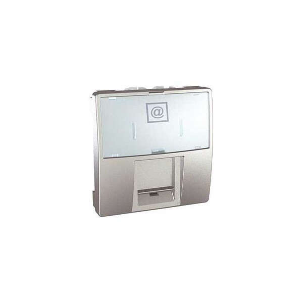 Prise RJ45 aluminium Schneider Unica grade 3 multimédia 2 modules - Schneider Electric - MGU3.447.30