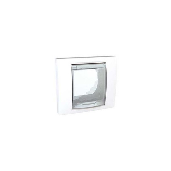 Plaque blanc liseré blanc Schneider Unica 1 poste 2 modules IP44 - Schneider Electric - MGU61.002.18