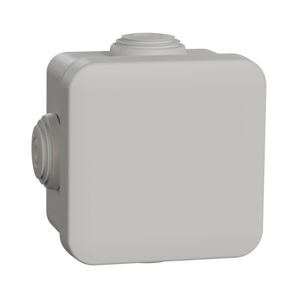 Boîte de dérivation 65x65x45 Schneider Mureva Box étanche 4 embouts Gris IP55 - Schneider Electric - ENN05002