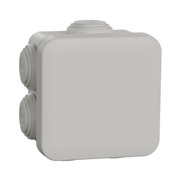 Boîte de dérivation 65x65x45 Schneider Mureva Box étanche 7 entrées couvercle clipsable Gris - Schneider Electric - ENN05032