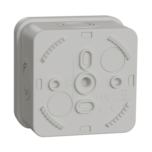 Boîte de dérivation 65x65x45 Schneider Mureva Box étanche 4 entrées défonçables pour PE Gris - Schneider Electric - ENN05082