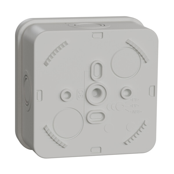 Boîte de dérivation 80x80x45 Schneider Mureva Box étanche 4 entrées défonçables pour PE Gris IP55 - Schneider Electric - ENN05084