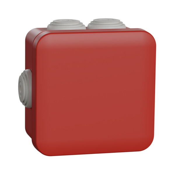 Boîte de dérivation 80x80x45 Schneider Mureva Box étanche 7 entrées couvercle clipsable Rouge - Schneider Electric - ENN05164