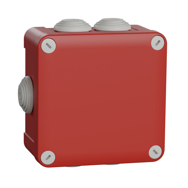 Boîte de dérivation 105x105x55 Schneider Mureva Box étanche 7 entrées couvercle à vis Rouge - Schneider Electric - ENN05165