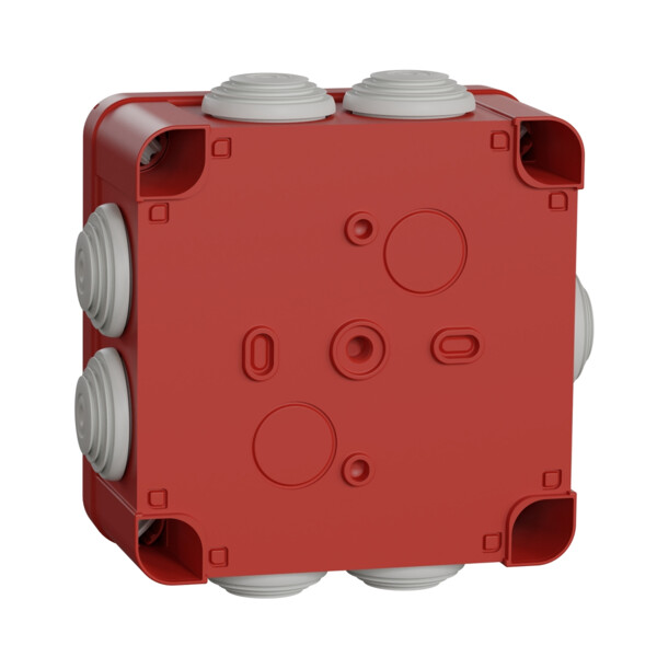 Boîte de dérivation 105x105x55 Schneider Mureva Box étanche 7 entrées couvercle à vis Rouge - Schneider Electric - ENN05165