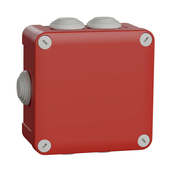 Boîte de dérivation 105x105x55 Schneider Mureva Box étanche 7 entrées couvercle à vis Rouge - Schneider Electric - ENN05165