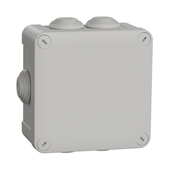 Boîte de dérivation 105x105x55 Schneider Mureva Box étanche 7 entrées avec borniers à vis Gris IP55  - Schneider Electric - ENN05205