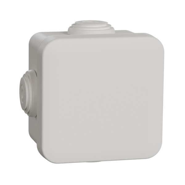 Boîte de dérivation 65x65x45 Schneider Mureva box étanche 4 embouts Blanc polaire IP55 - Schneider Electric - IMT05022