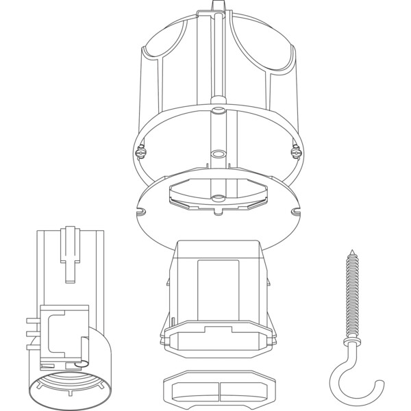 Boîte de centre Schneider Multifix, connecteur, douille, piton, couvercle non affleurant - Schneider Electric - IMT35023