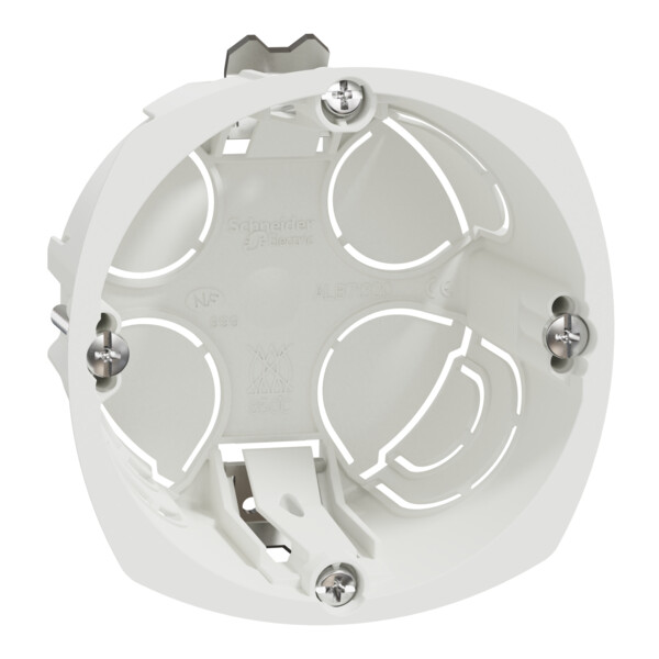 Boîte encastrement Schneider Multifix 1 poste Ø67 mm prof 40 mm blanche - Schneider Electric - IMT35914